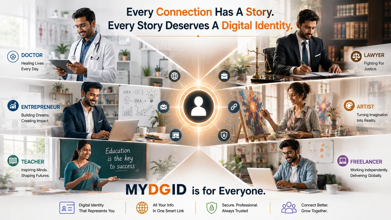 MYDGID profile examples for different professionals and businesses