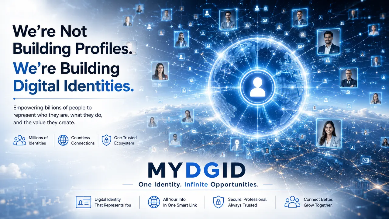 MYDGID visual identity network for connected professional profiles